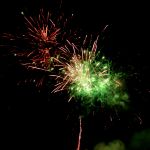 Fireworks in the night sky. Fireworks in the night sky.